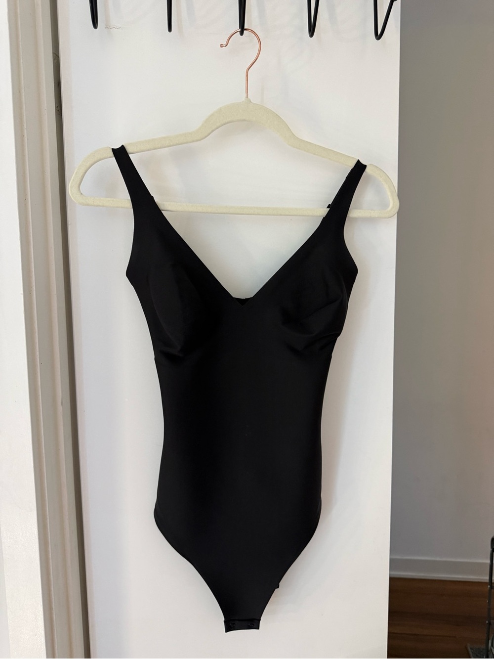 SKIMS Black V-Neck Shaping Bodysuit